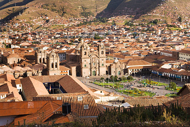 Vista panorámica del centro de Cuzco, Peru